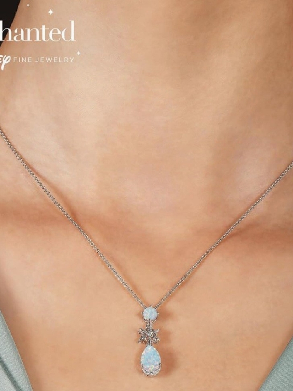 Enchanted Disney Diamond  Elsa Snowflake Pendant Necklace